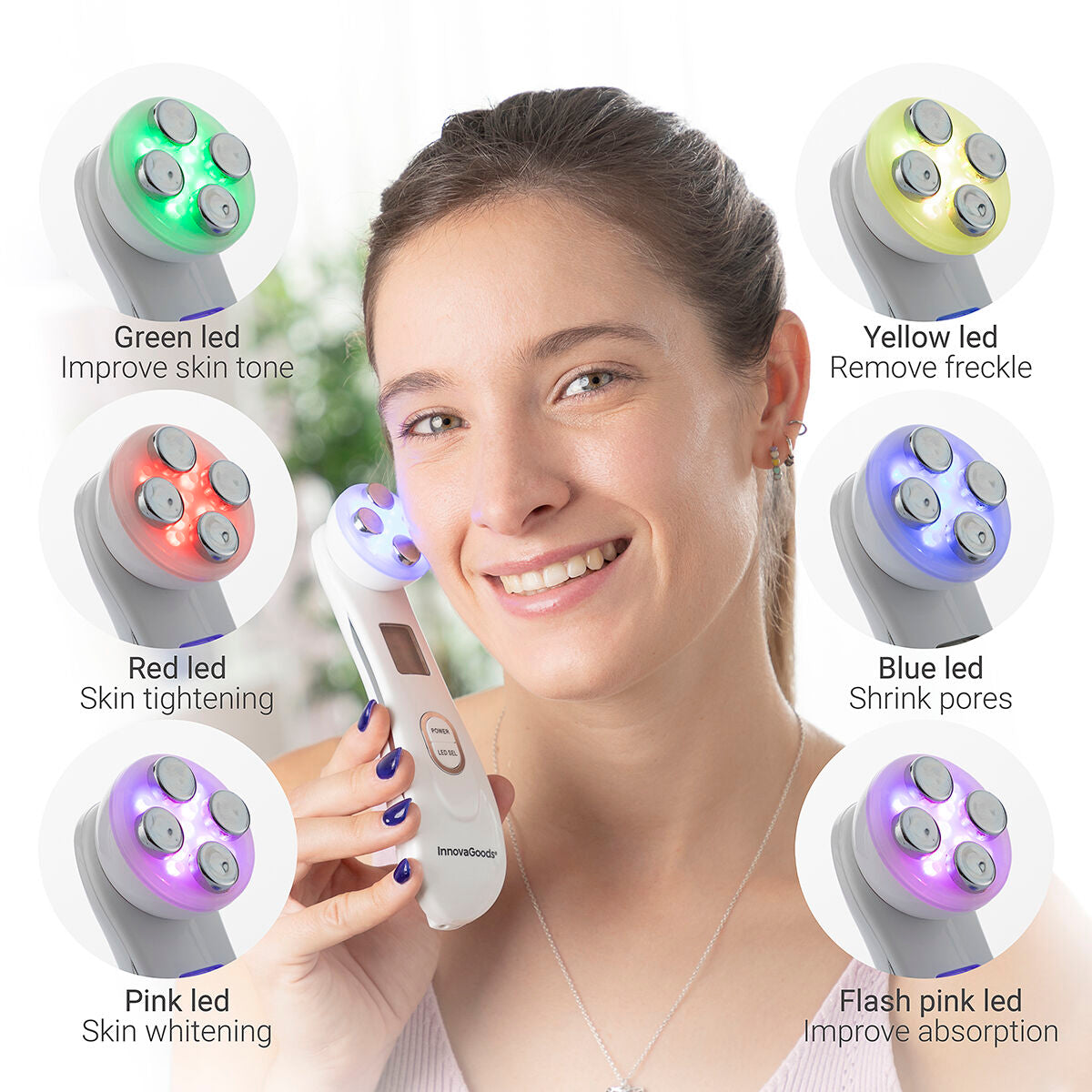 Facial Massager with Radiofrequency, Phototherapy and Electrostimulation InnovaGoods